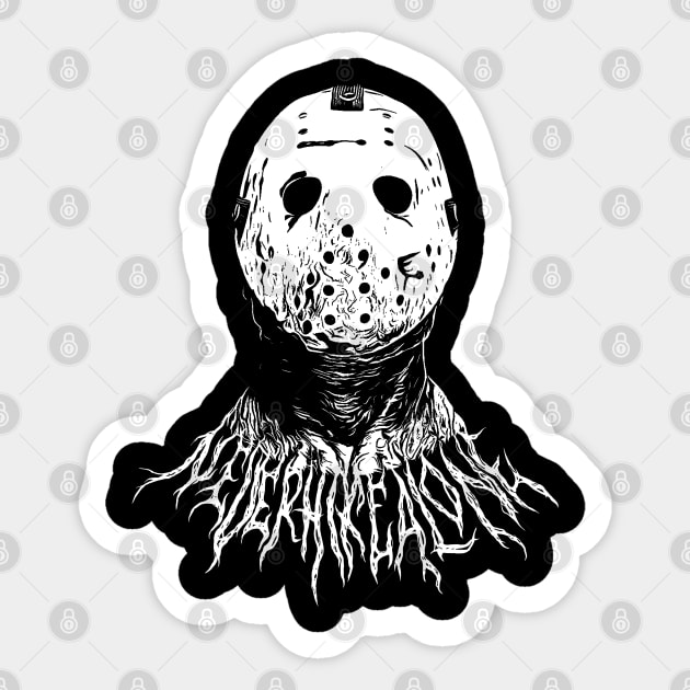 Ghost Jason Metal White only Sticker by ANewKindOfFear